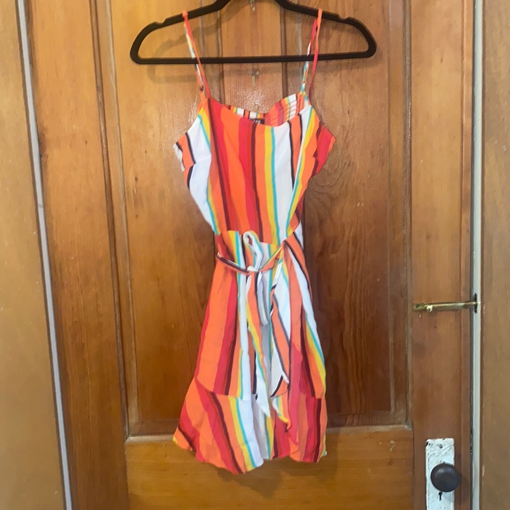 EXPRESS BRIGHTLY COLORED STRIPED DRESS